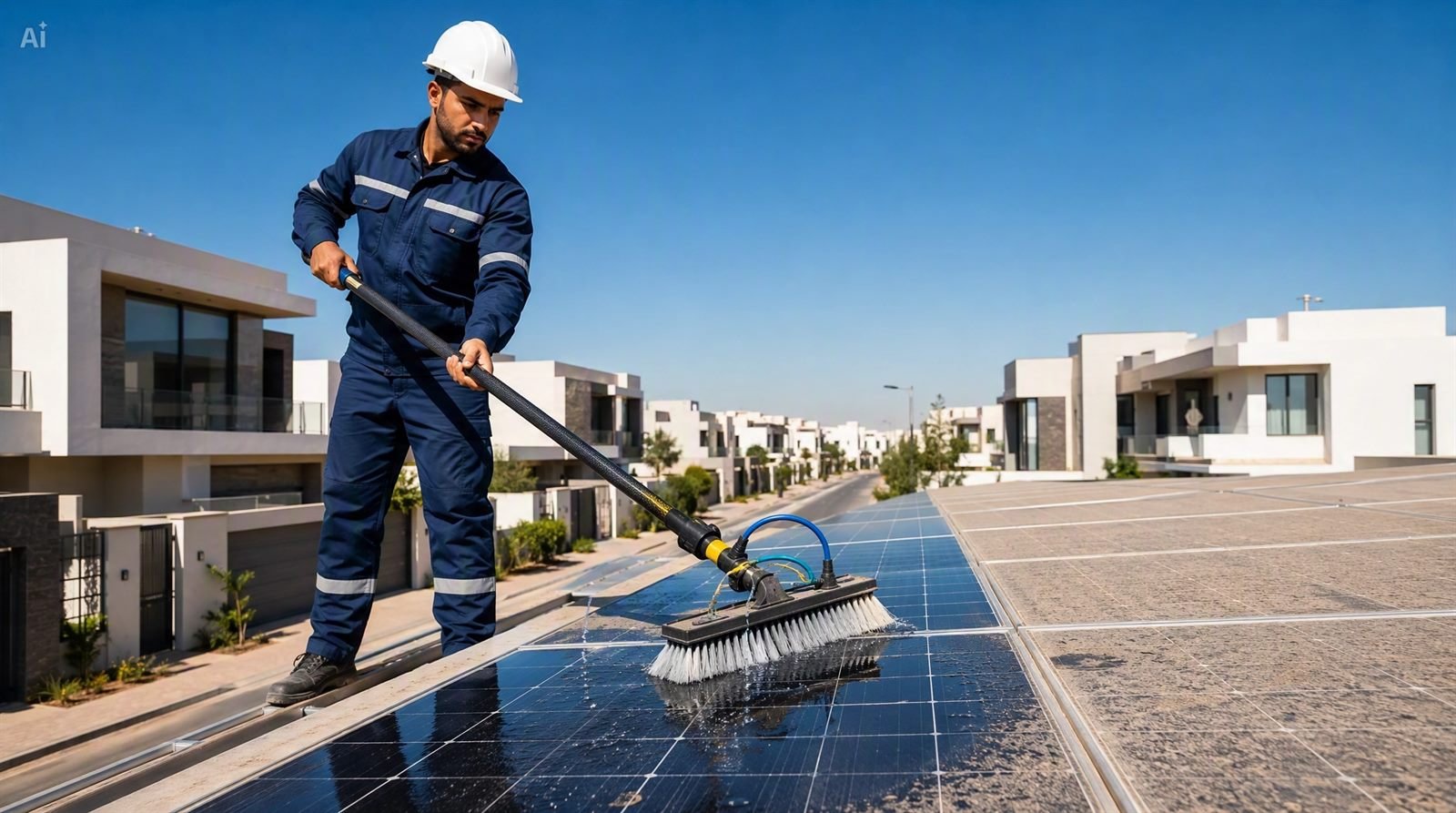Nettoyage professionnel de panneaux solaires à l’eau osmosée à Marrakech