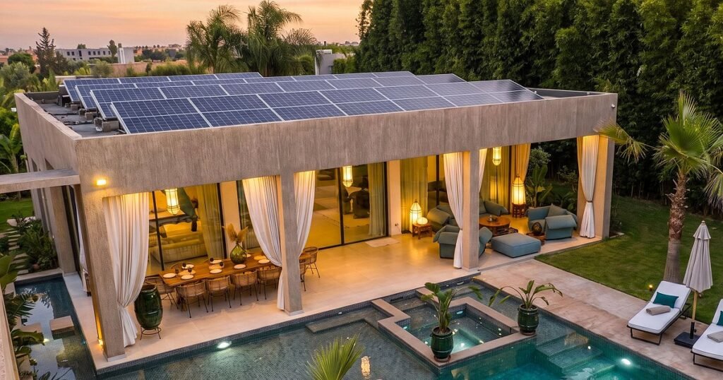 Villa a Marrakech equipee de panneaux solaires Alyana Solar